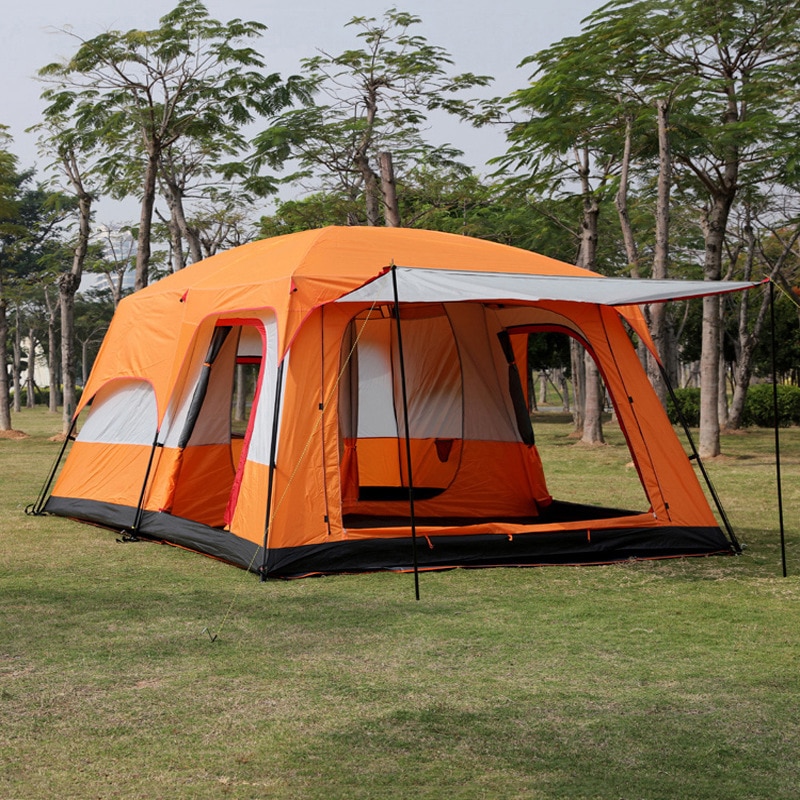 Cheap Goat Tents Large Camping Tent Two Story Outdoor 2 Living Rooms And 1 Hall High Quality Outdoor Family Camping Tent Large Space Tent For5 12   